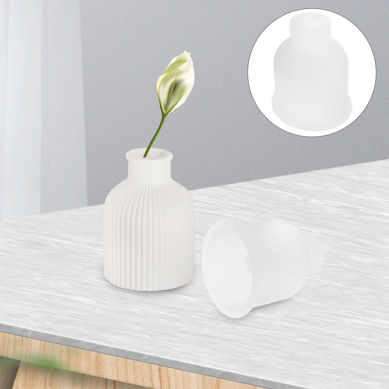 DIY Silicone Vase Mold for Epoxy Resin Flower Arrangement Smooth Non-Stick Easy Release Desktop Decor Craft Planter Casting Mold