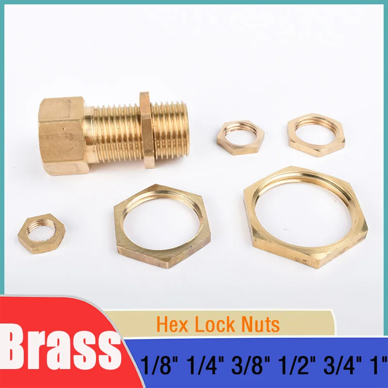 3/5/10Pcs Brass Hex Lock Nuts 1/8