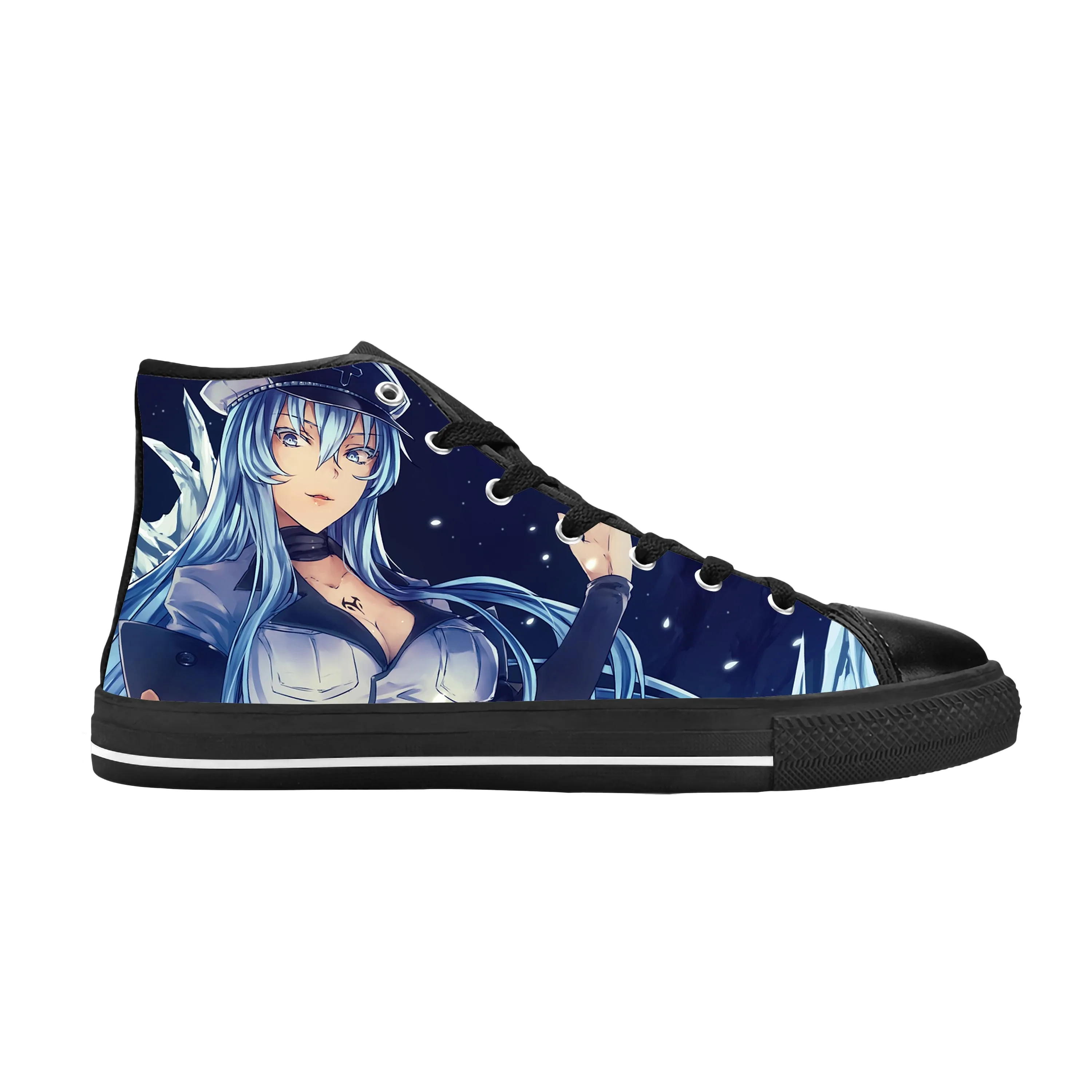 Japanese Anime Manga Comic Akame Ga KILL Esdeath Casual Cloth Shoes High Top Comfortable Breathable 3D Print Men Women Sneakers