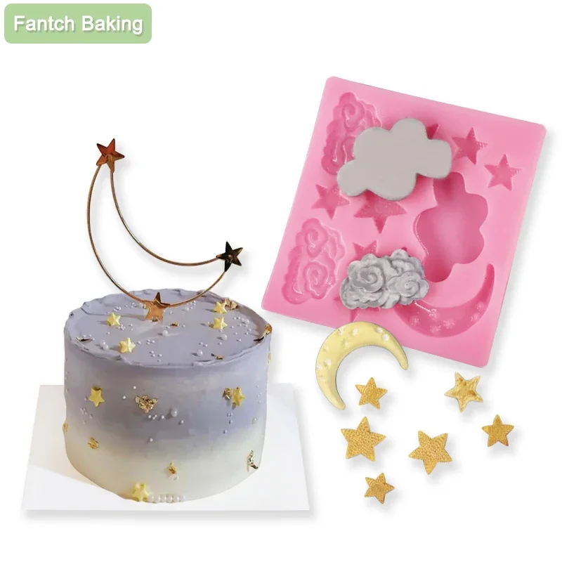 

MNYB Stars Cloud Moon Shaped Soft Silicone Mold Baking Birthday Cake Decorating Tool Pastry DIY Kitchen Steam Oven Available