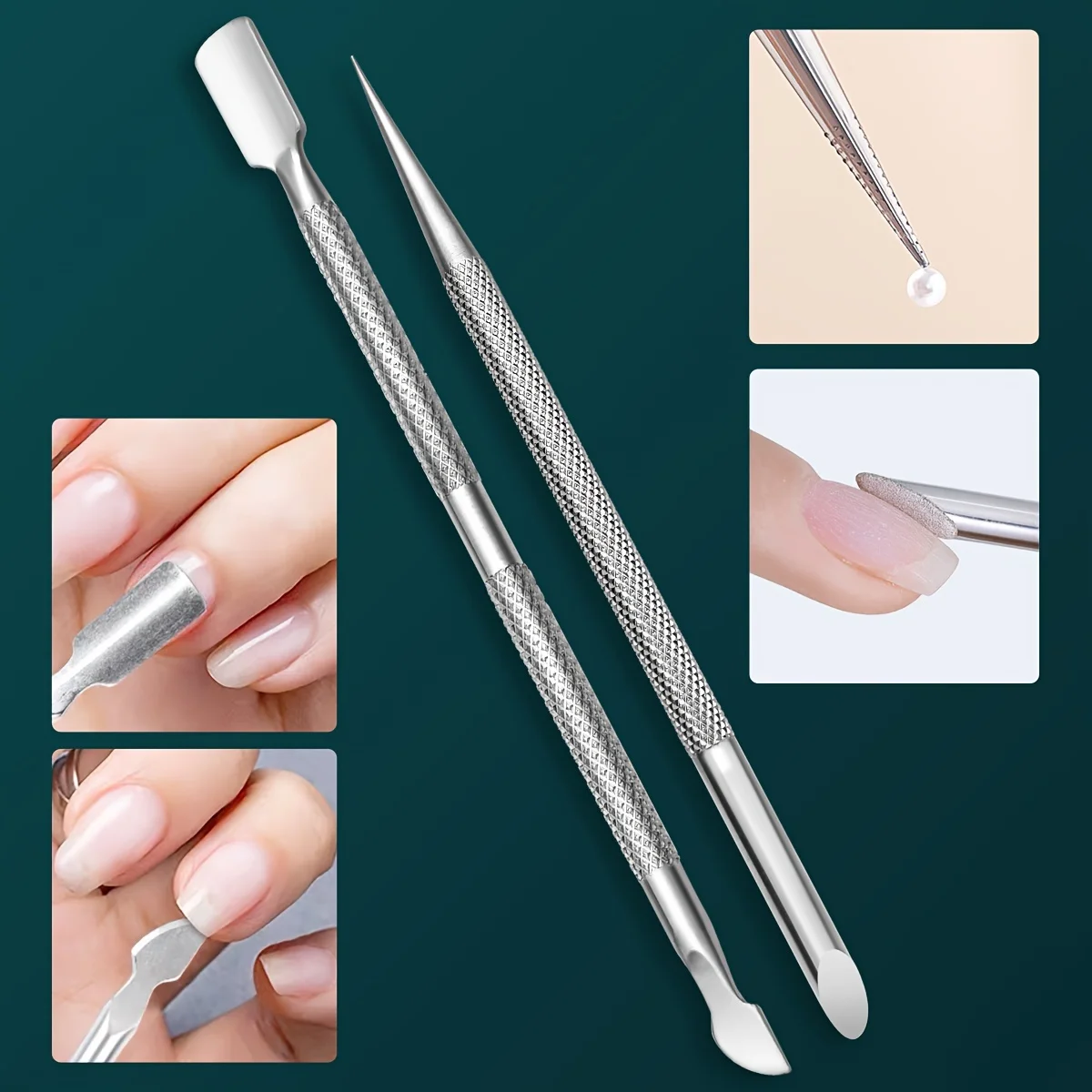 Nagellackentferner-Set aus Edelstahl – Gelschäler, Schaber und Reinigungsset für Hände, Füße – geruchlose Maniküre- und Pediküre-Pflege