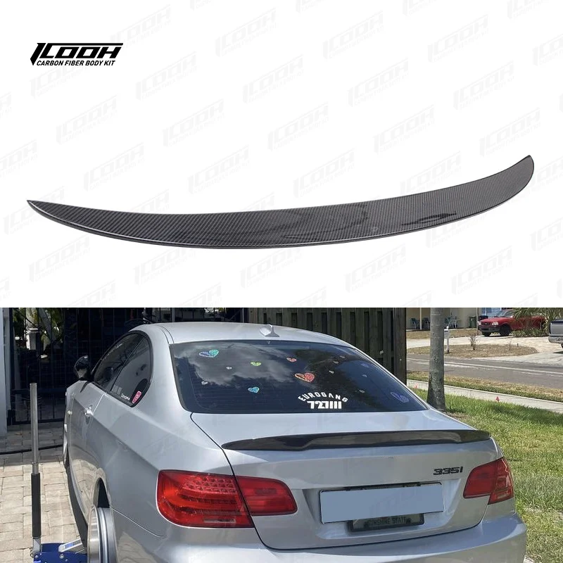 

ICOOH Racing P Style Carbon Fiber Fibre Body Kit Rear Boot Spoiler Wing For BMW 3 Series M3 E92 06-13,100% TESTED WELL