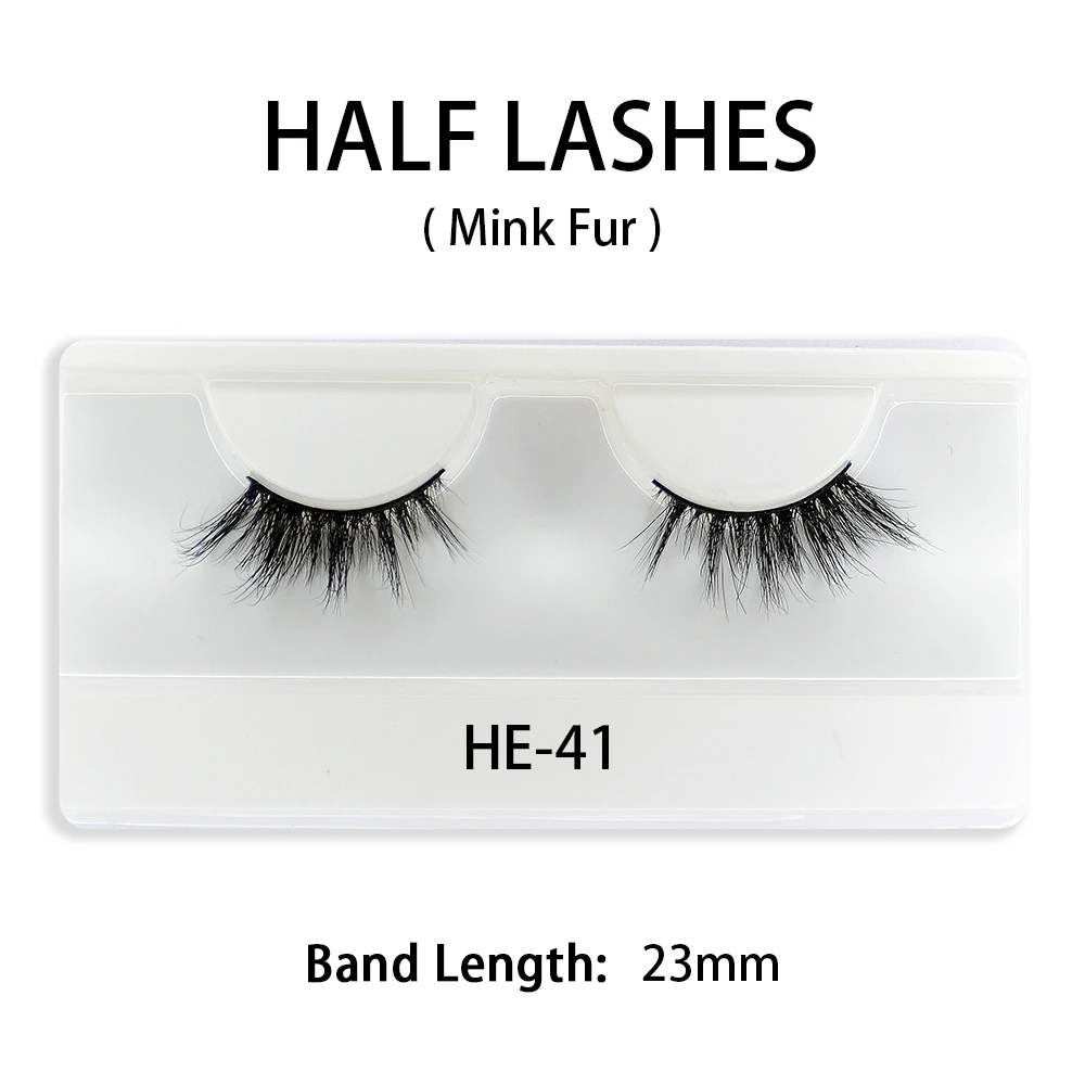Dropshipping 3D Natural Short Half Mink Fur Makeup Lashes Eyelashes Extenstion With Free Package Boxes