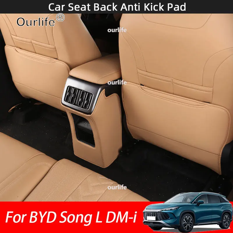 For BYD Song L DM-I 2026 2025 2027 Car Seat Back Anti Kick Pad Interior Anti Dirty Leather Protector pad Styling Accessories