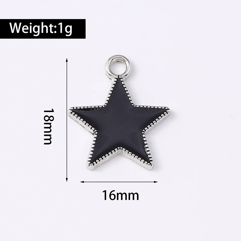 Duarte 20 Teile/los Nette Emaille Stern Charms Anhänger für Schmuck Machen Ohrringe Halsketten Armbänder Zubehör DIY Handwerk Liefert – Detail 1