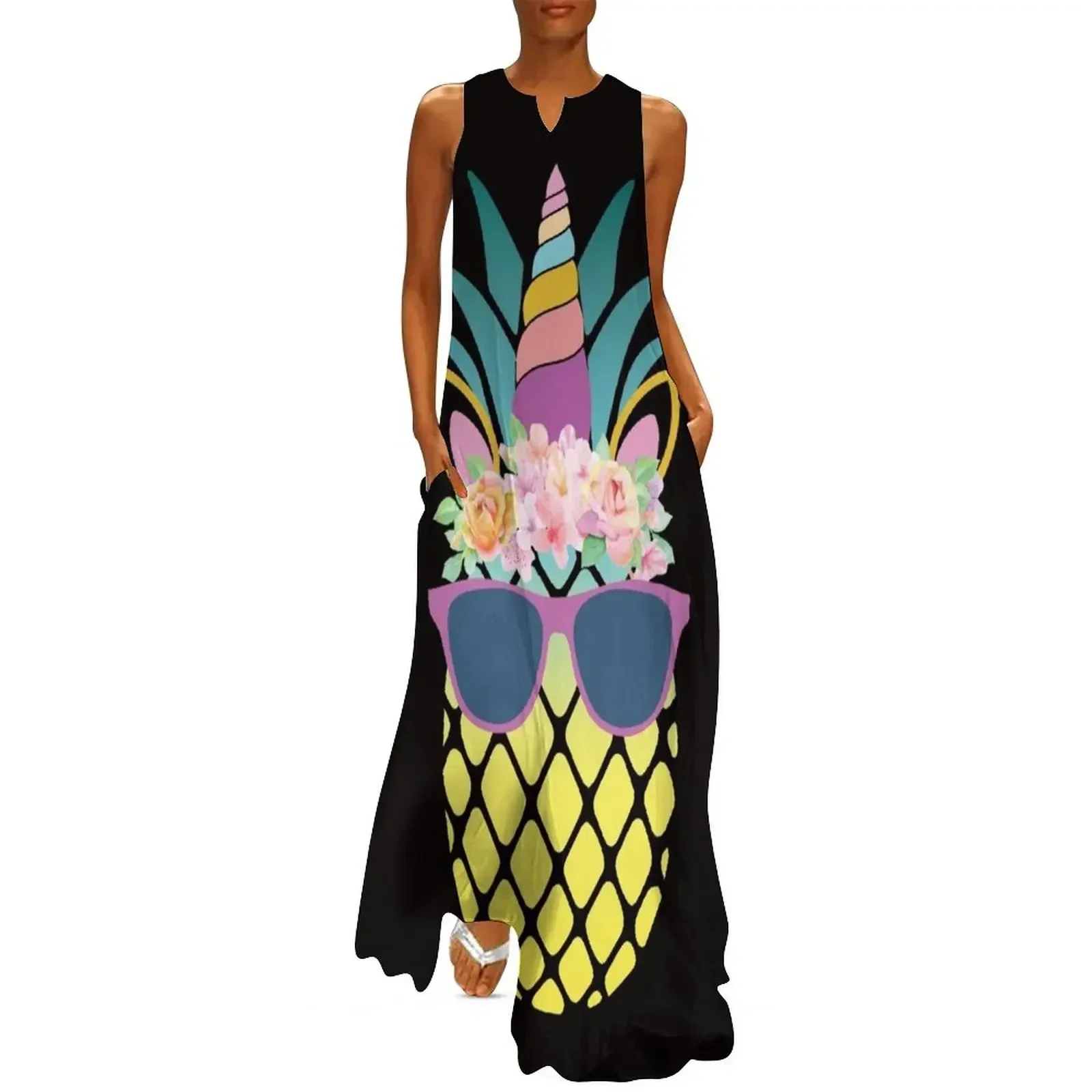 

Cool Pineapple Unicorn Long Dress Women's summer long dress prom clothes Evening dresses party dresses woman Dress