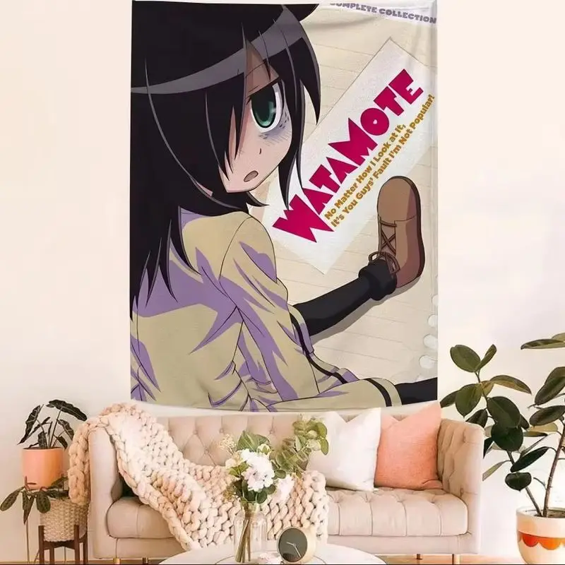 VIKAMA Japanese Anime “Sōjo” Tapestry, Soft Wall Hanging with Cartoon Illustrations, Cute Anime-Style Room Decor