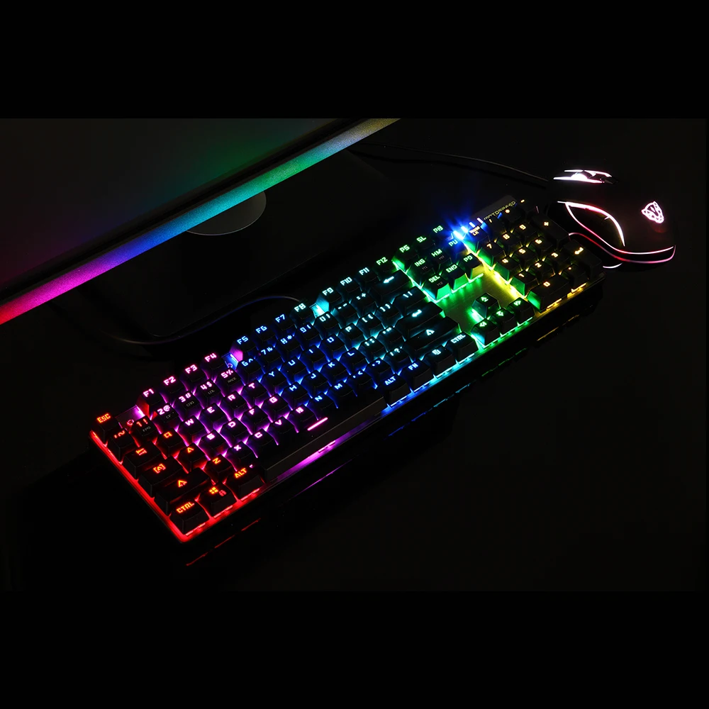 Imagem -05 - Motovelocidade-jogo Mecânico Teclado e Mouse Grupo Usb com Fio Teclado 104 Chaves Interruptor Azul Rgb Backlight Fit para pc Laptop Ck888