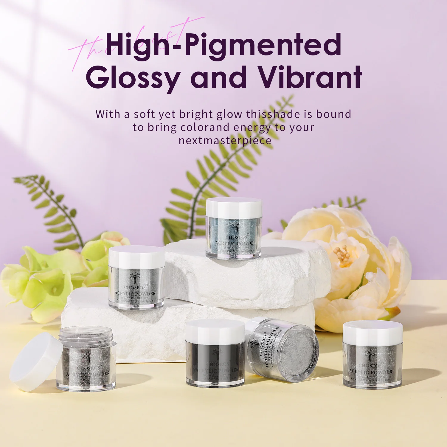 ネイルパウダーセット,速乾性アクリルパウダー,3Dアート,長持ち,6色,魅力的