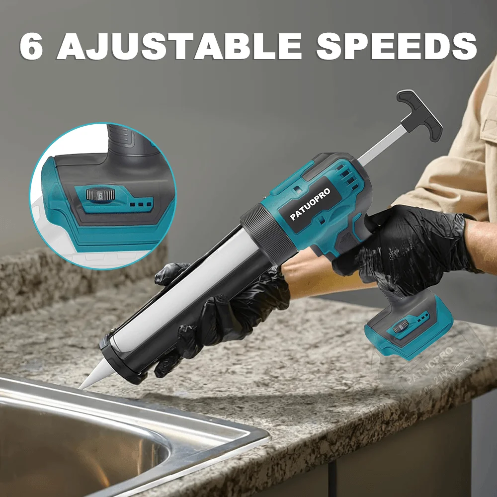 6 Gear Electric Caulking Gun Adjustable Speed Multifunctional Structural Filling Glue Gun Power Tool For Makita 18V Battery