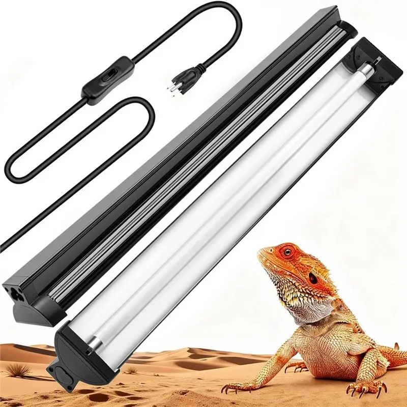 BAAJ-T5 HO UVB Reptile Light Fixture 24W, Includes 10.0 UVB Bulb High Output UVB Light For Reptiles, 22