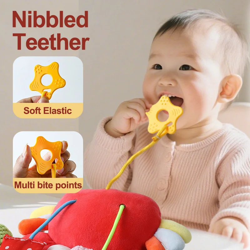 Nibbled الرباط مرآة يهتف سرير بيبي لعبة معلقة الكرتون الحيوان Bedbell قلادة لينة عربة مقعد السيارة سرير التعلم الحسي