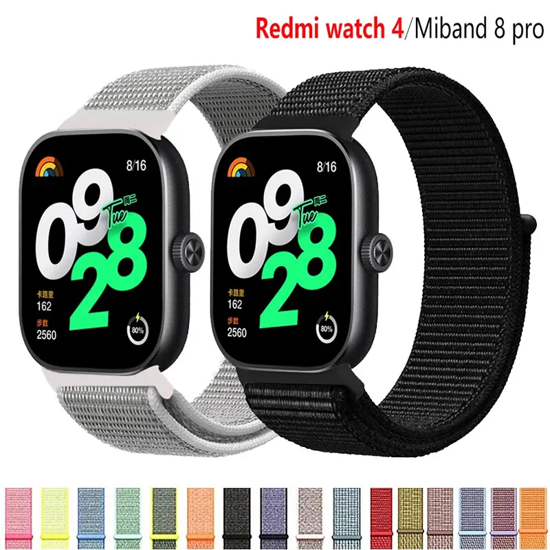 

Nylon Loop Straps for Xiaomi Redmi Watch 4 Original Sports Breathable Correa Bracelet mi band 8 pro Smartwatch Band Accessories