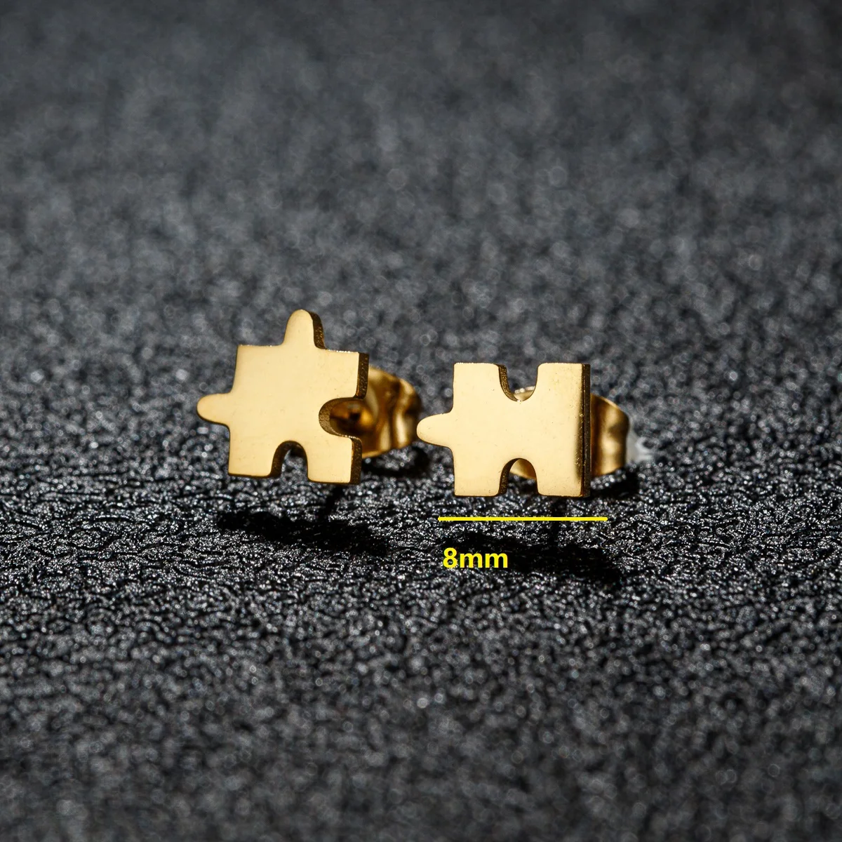 1 Pair Mini Stainless Steel Puzzle Stud Earring Stylish Cute Jigsaw ear studs New Women Minimalist Earrings Games Jewelry