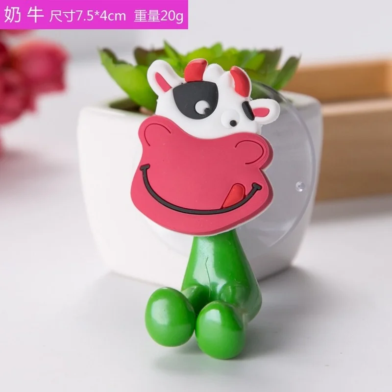 Toothbrush Holder Cartoon Animal Suction Cup Sucker Hooks for Children\'s Bathroom Multifunctional Toothpaste Holder Eco-Friendly