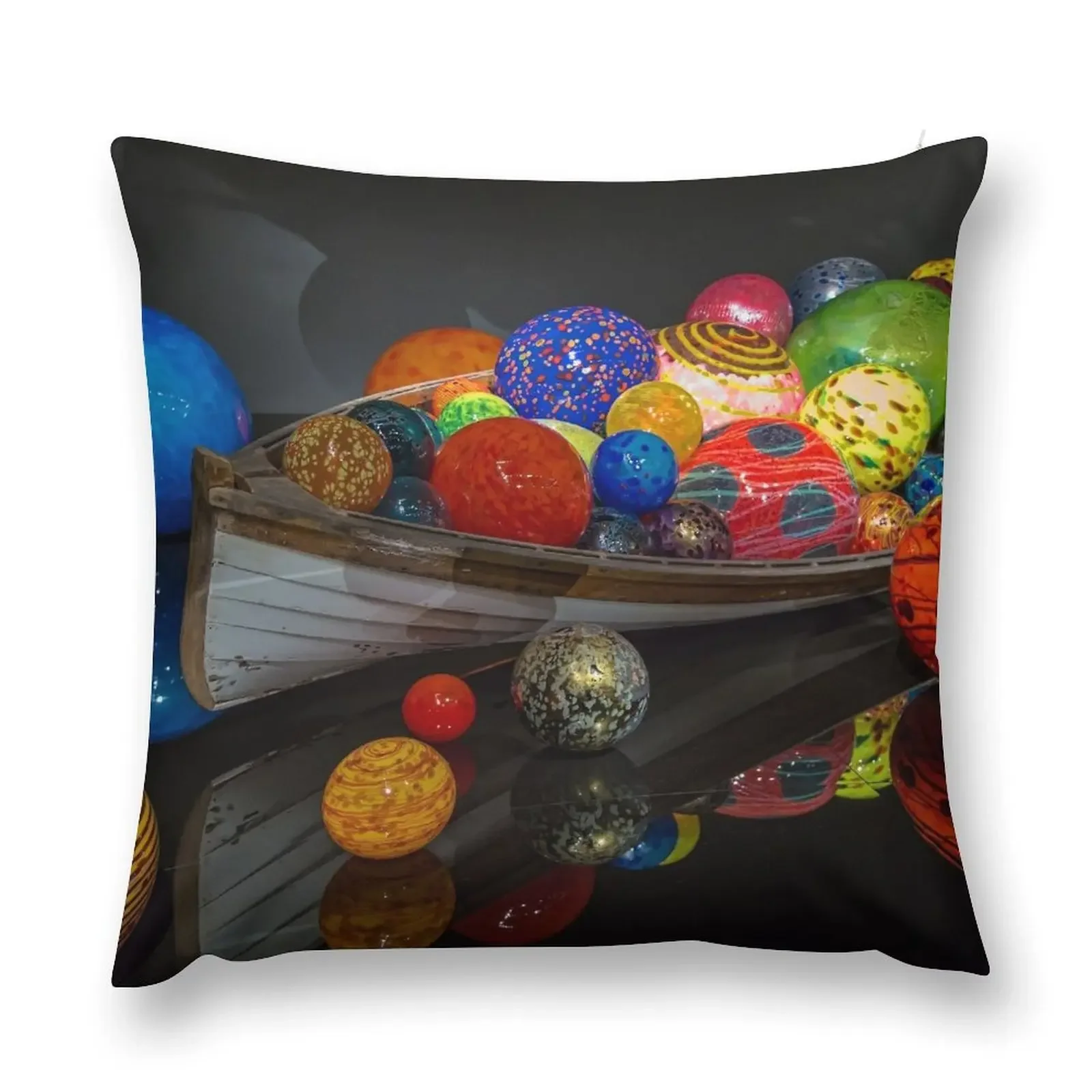 USA. Seattle. Chihuly Garden and Glass. Boat. Throw Pillow bed pillows Cusions Cover pillow