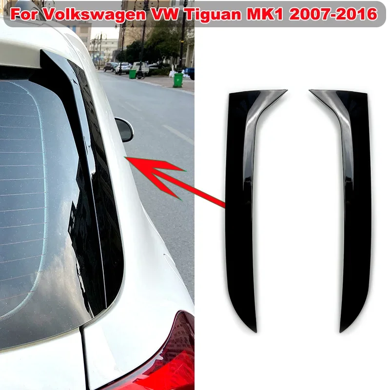 

2PCS Rear Window Splitter Side Spoiler Canards Apron Sticker Cover For Volkswagen VW Tiguan MK1 2007-2016 Car Accessories Black