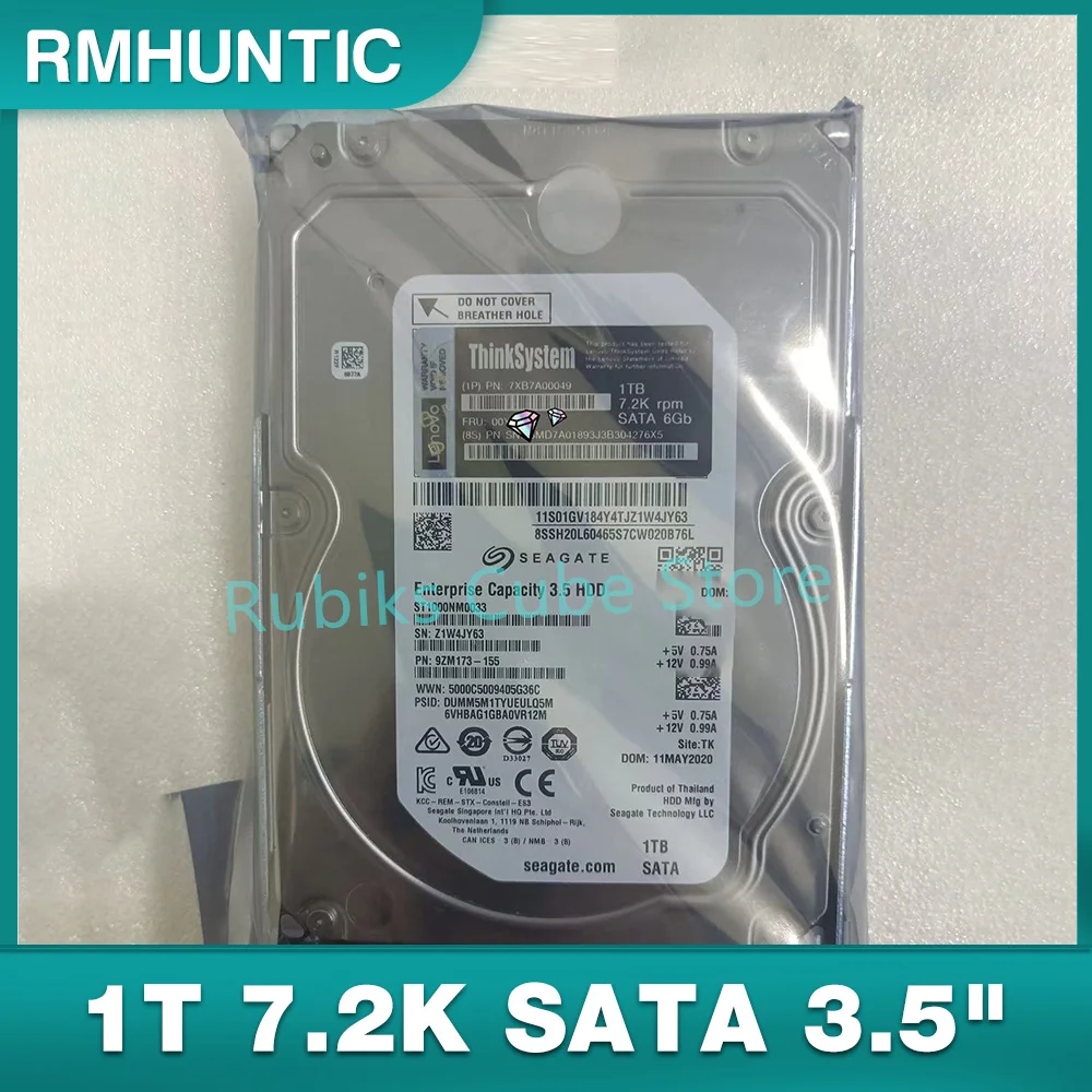 

For Lenovo Hard Disk FRU 00YK044 SR550 SR650 1T 7.2K SATA 3.5"