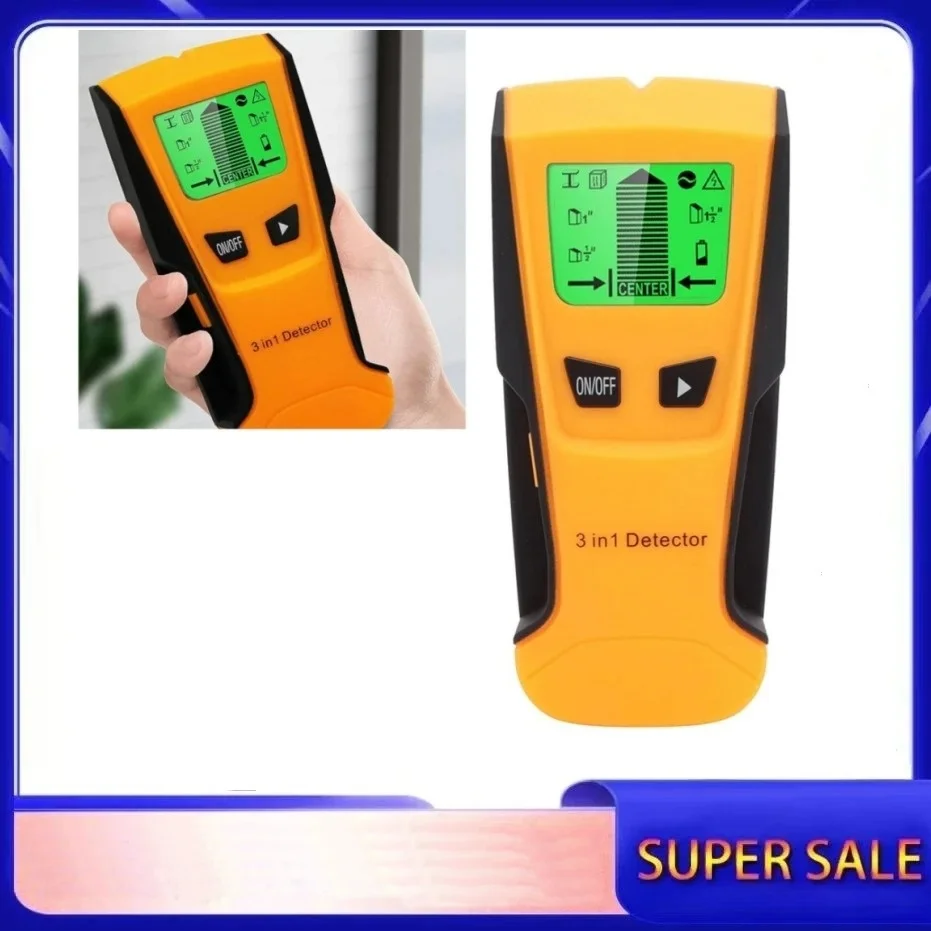 3 in 1 Wall Metal Detector Depth Professional Find Metal Wood Studs AC Voltage Live Wire Detect Wall Scanner Electric Box Finder