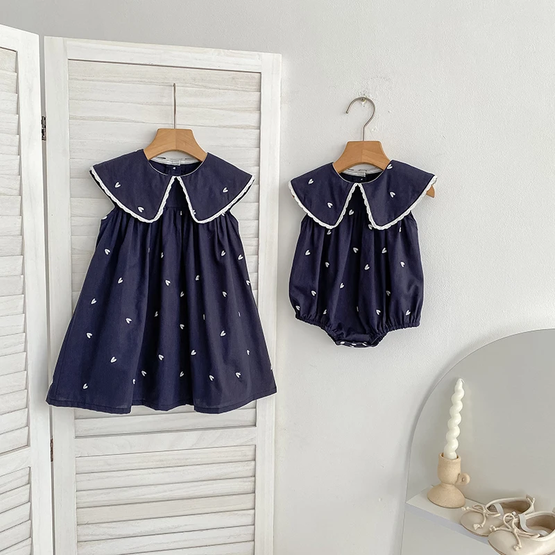 2026 Neuer Sommer Neugeborenen Baby Mädchen Strampler 0-24M Baby Mädchen Kleidung Ärmellos Baumwolle Herz-Print Baby Mädchen Einteiler – Detail 16