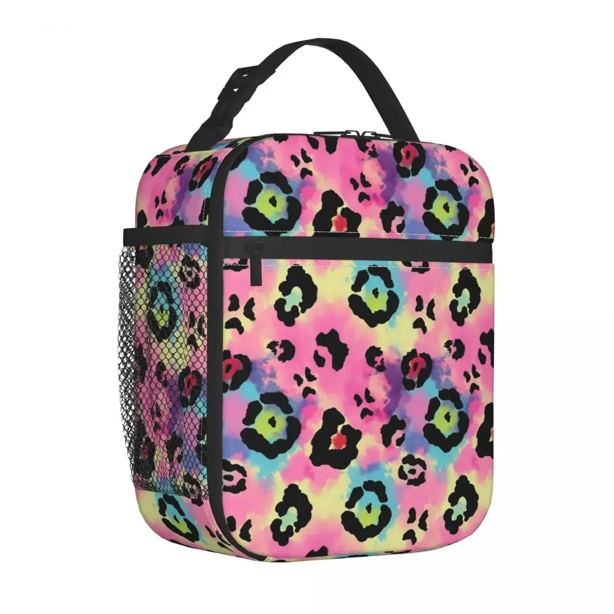 Pink Tie Dye Lunch Bag Animal Print Travel Lunch Box For Child Cute Print Thermal Lunch Bags Oxford Portable Zipper Cooler Bag