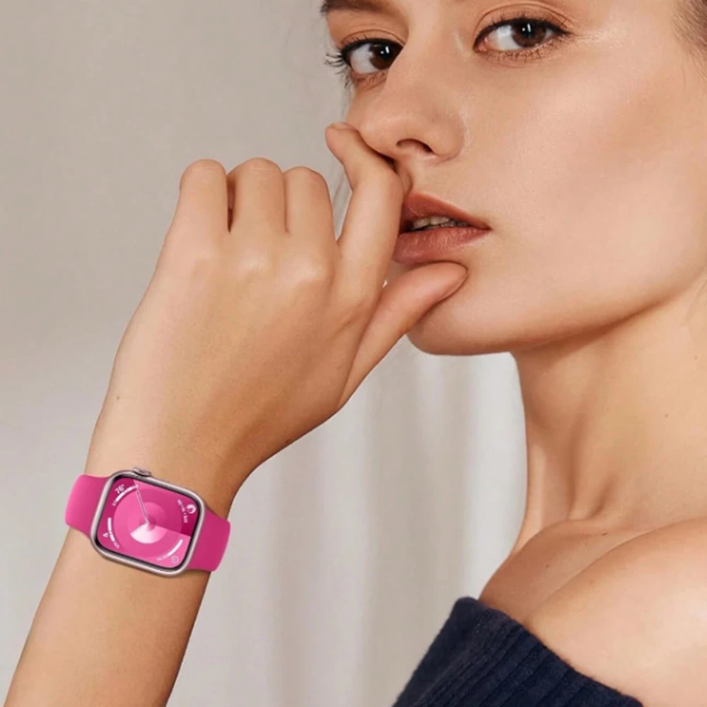 Silicone loop For Apple Watch band for iwatch women 10/9/7/ 38mm 40mm 41mm 42mm 44mm 45mm 46mm Strap