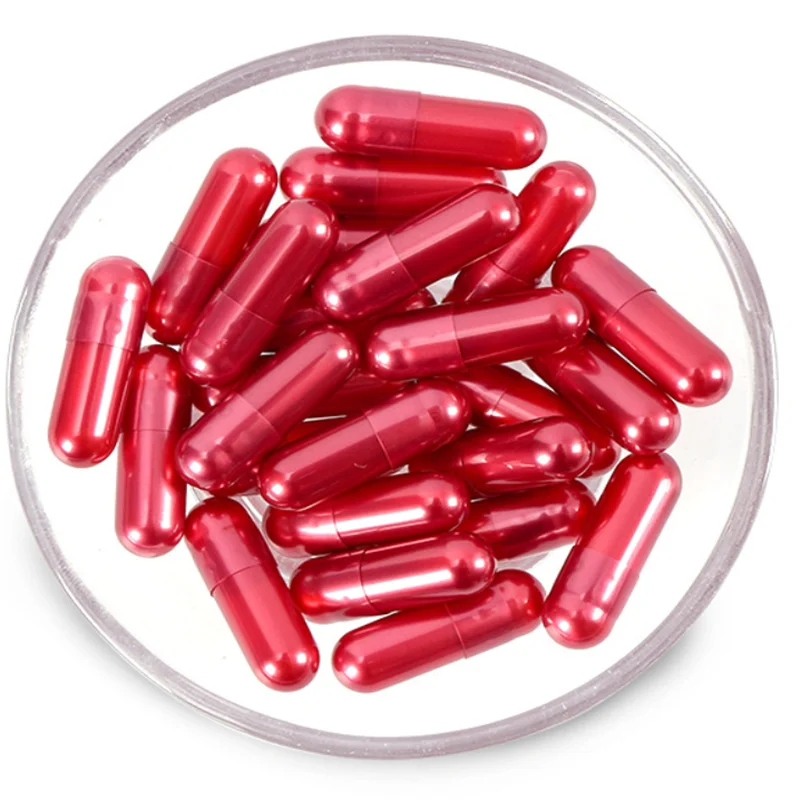 10000PCS 00# Joined or Seperated Empty Capsules! Pearl red Hard Gelatin Empty Capsule Size 00 Packing bottle