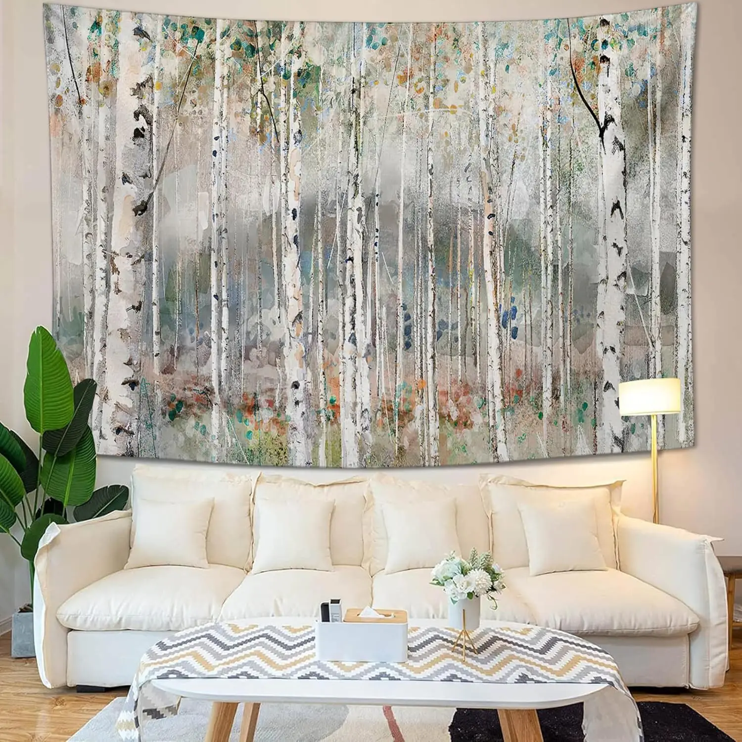 Birch Tree Tapestry Birch Forest Tapestry Wall Hanging for Bedroom Nature Landscape Tapestries Aesthetic Wall Decor for HomeDorm