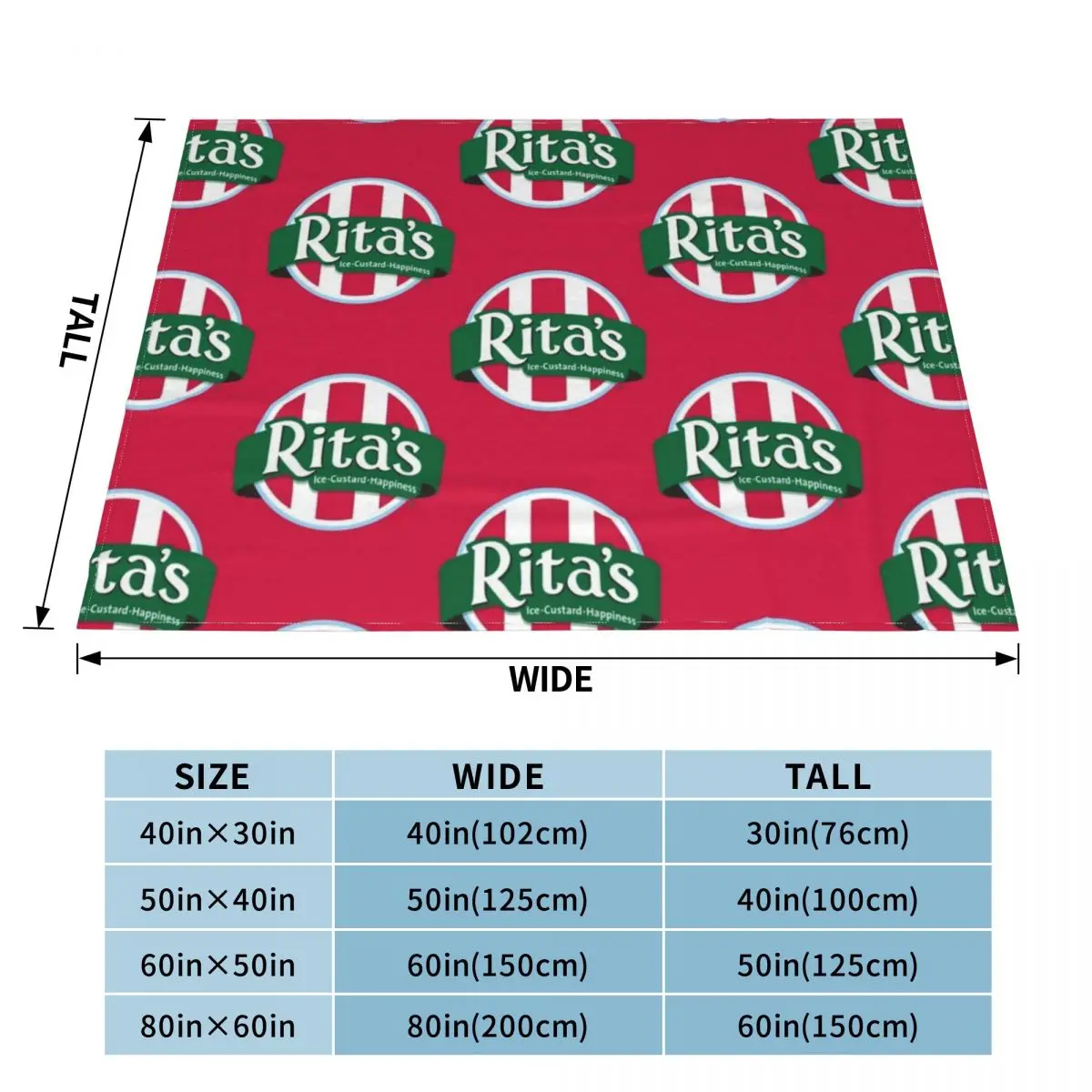 Rita's Italian Ice Cafe Throw Blanket Sofa Throw Blanket Hair Blanket Soft Plush Plaid funny gift