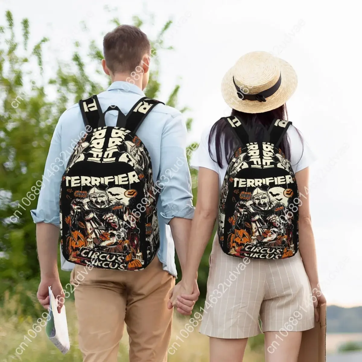 Sac à dos Terrifier Horror Movie Halloween pour hommes et femmes, sac à dos de sport, de randonnée, de voyage, sac à bandoulière pour étudiants, sac à dos de collège
