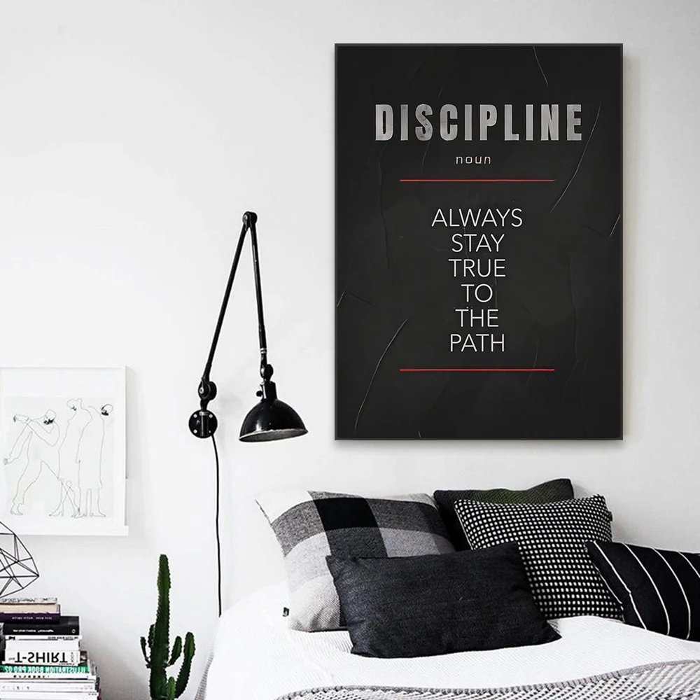 Modern Black Wall Art Poster Motivational Quote Poster Prints Canvas Painting Home Reading Room Decor Office Wall Decoration