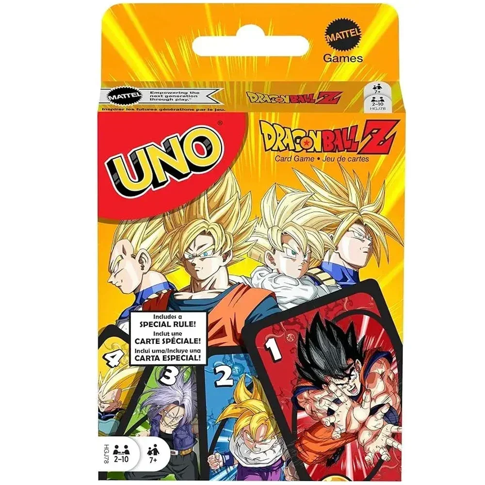 2025 Board Game Mattel Games UNO Dragon Ball Z Card Game for Family Night Featuring Tv Show Themed Graphics Party Games