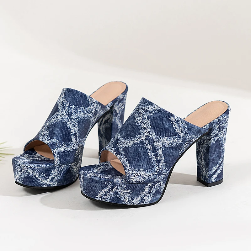 2026 Sommer Camouflage Plateau-Sandalen mit hohem Absatz für Damen – Peeptoe Outdoor-Slipper Sandalias Mujer