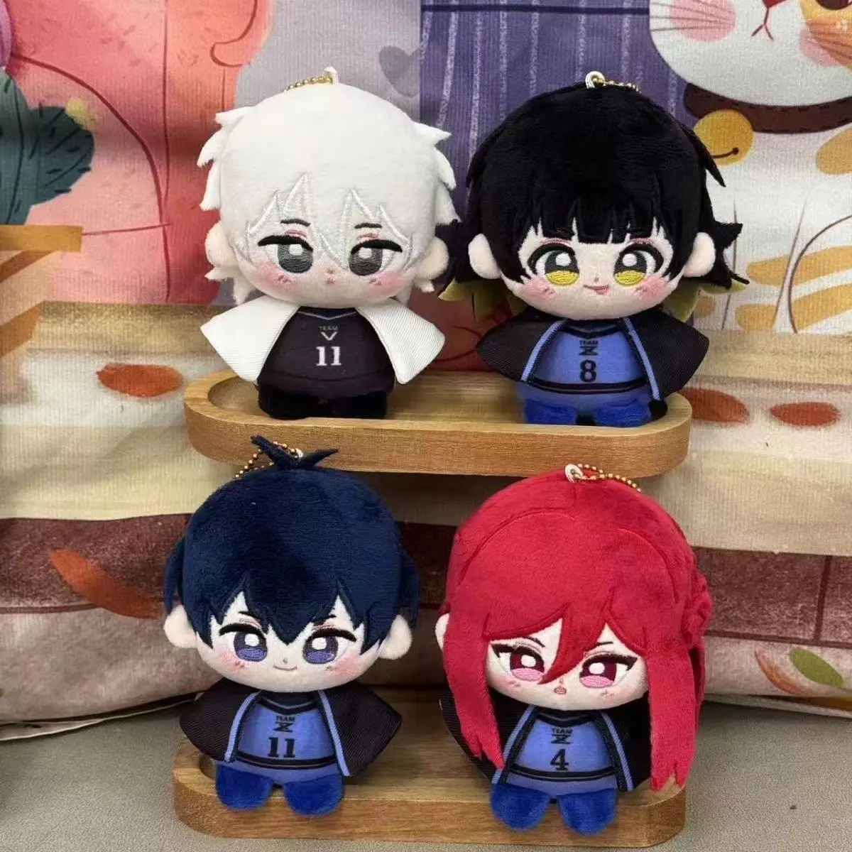 블루 락 바치라 이사기 요이치 귀여운 피규어 플러시 인형 백팩 펜던트 남녀 공용 장난감 열쇠고리 선물