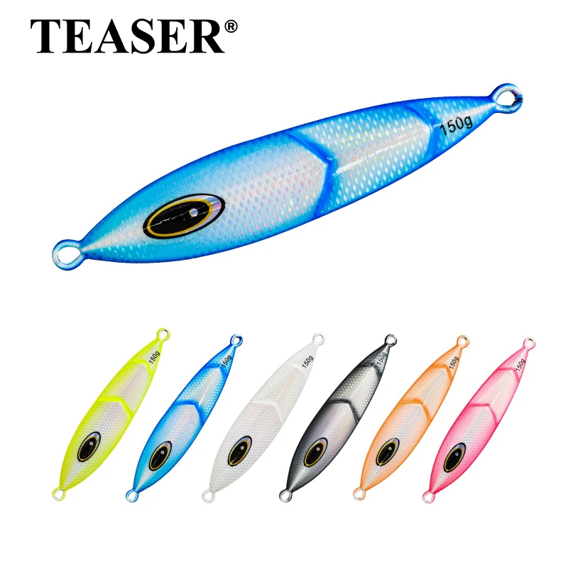TEASER Schnell Auflösender Nachtleuchtender UV-Fischschuppen-Muster Eisenplatten-Bleifisch-Dummy-Köder Langsam Schüttelnder Meeresfischköder