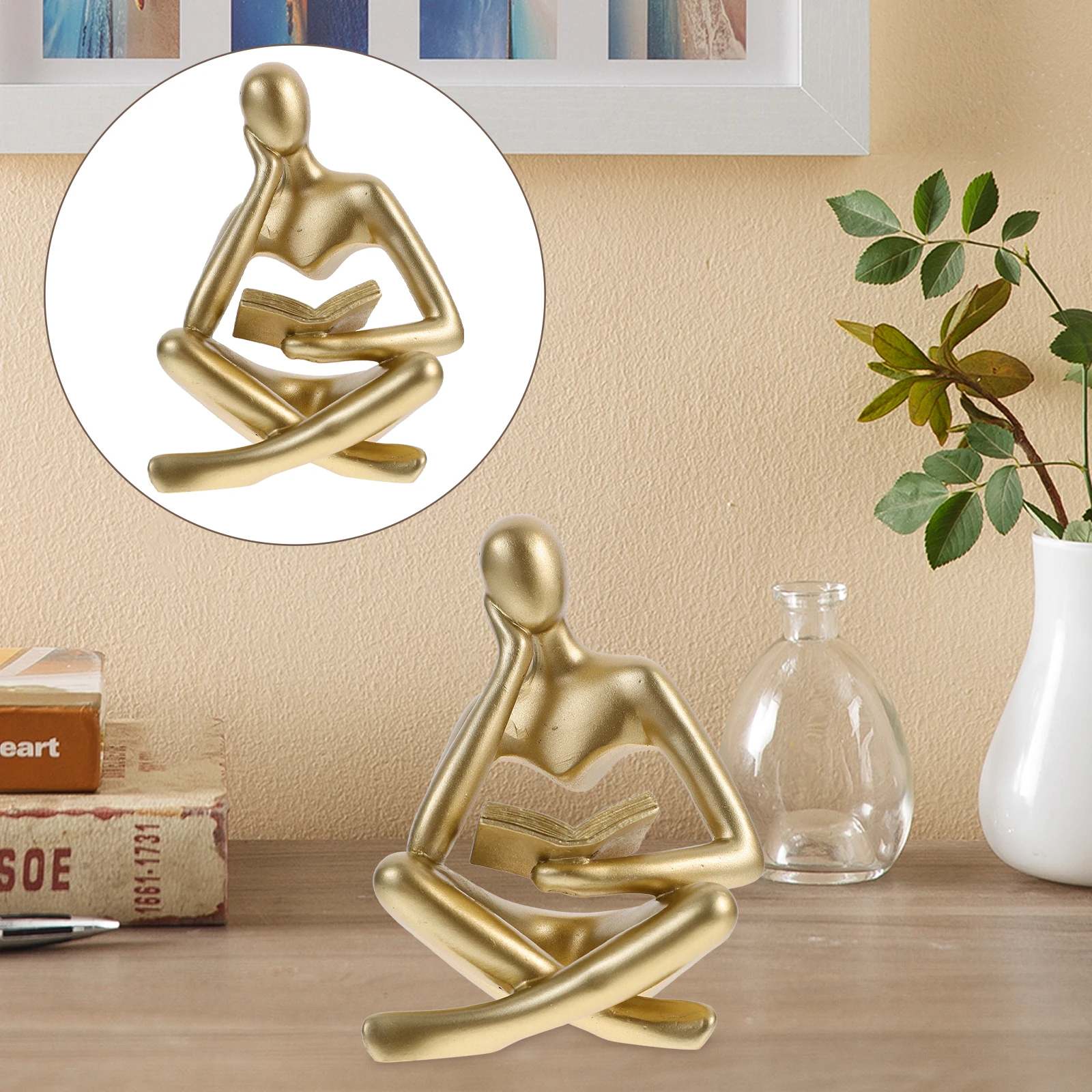 

Abstract Sculpture Reader Statue Resin Figurine Home Decor Office Ornament Book Lover Gift Study Room Decor Reader Figurines