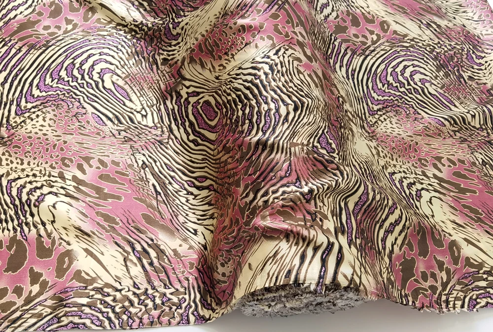 58" breit | 2 Meter | 5 Meter | Satinstoff Charmeuse weicher Schal DIY Material afrikanisches Patchwork Leopardenmuster – Detail 15