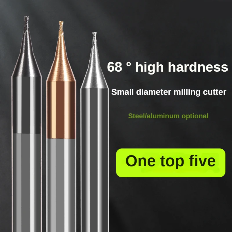 HRC60 tungsten steel coated steel milling cutter, small diameter ball end milling cutter, hard alloy metal processing 0.2mm tool