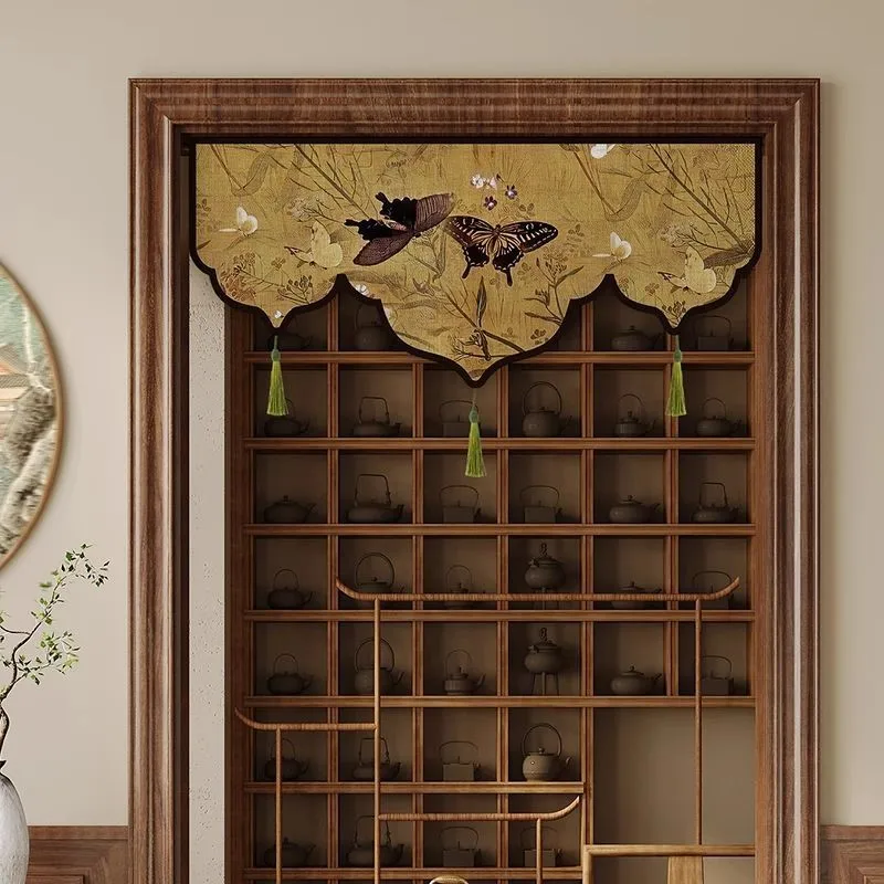 Tür Kopf Vorhang Chinesische Dreieckige Flagge Vorhang Retro Lintel Kurzen Vorhang Halb Flagge Küche Haushalt Schattierung Vorhang ZG228