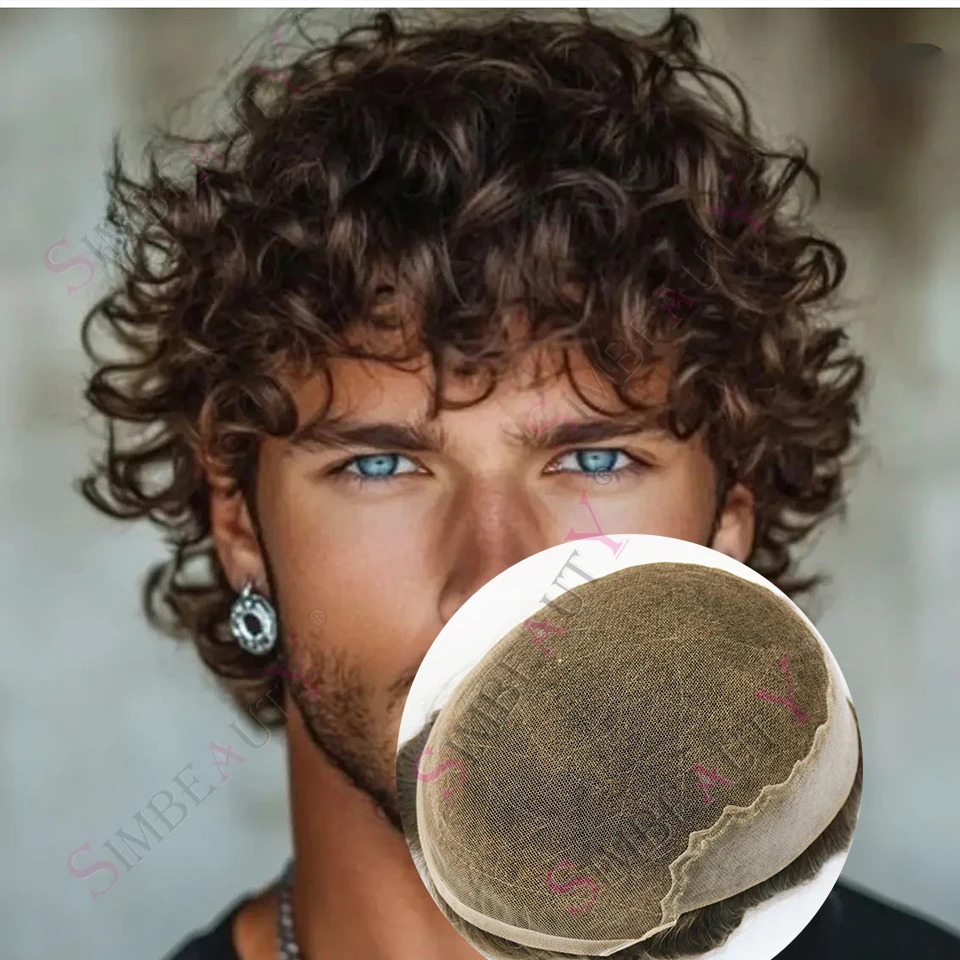 

Мужской парик-система замещения волос 28 мм, с эффектом естественного роста, на невидимой швейцарской основе Q6, с дышащим кружевом и полиуретановой основой, из натуральных человеческих волос