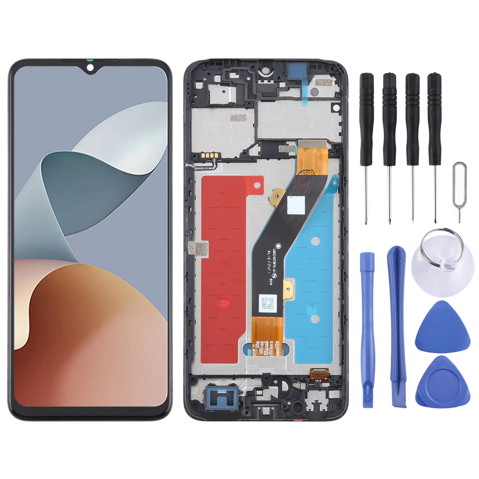 For ZTE Blade A34 LCD Screen Digitizer Full Assembly with Frame Phone Display LCD Screen Repair Replacement Part