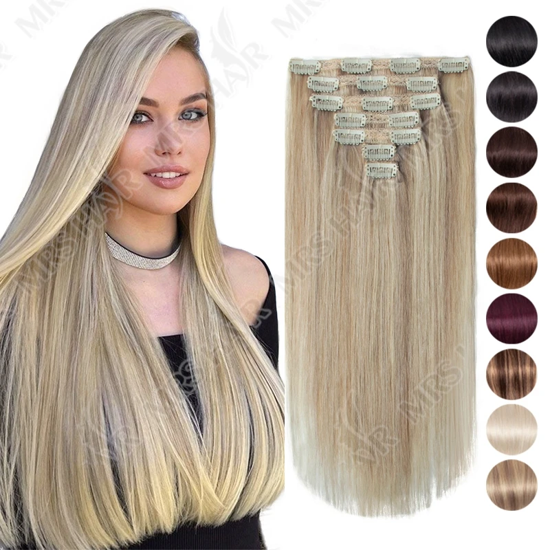 MRSHAIR Зажим для наращивания волос Человеческие волосы Настоящие
