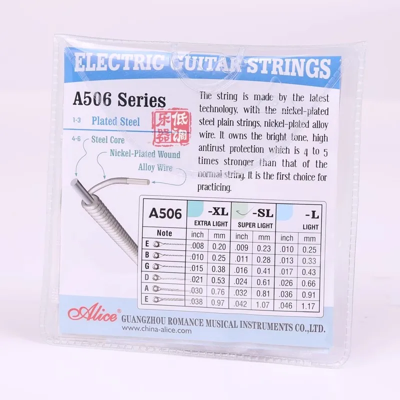 10 Sets Electric Guitar Strings Alice A506 Guitar Strings Stell Core Nickel Plated Wound Alloy Wire Packs Guitar Strings