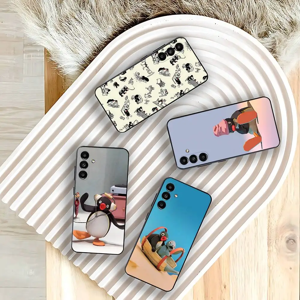 

Happy P-Pingu CUTE Penguin Phone Case For Samsung Galaxy A73,31,32,72,41,53,52,71,22,5G,Note,J7,8,9 Soft Black Cover