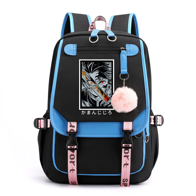 New Anime Kamado Tanjirou Printing Canvas Backpack Girl School Backapck For Teenager Women Men Laptop Travel Rucksack Backpack