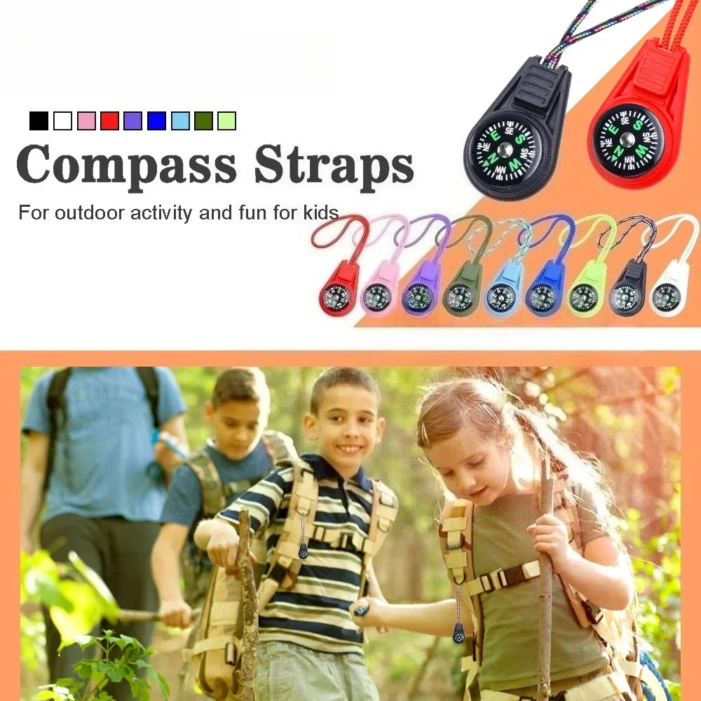 10 Stück Bunte Überlebens-Schlüsselanhänger mit Reißverschluss-Zipper und Mini-Kompass für Outdoor-Rucksack, Camping, Wandern, Taschen-Navigator, Abenteuer-Werkzeug – Detail 5