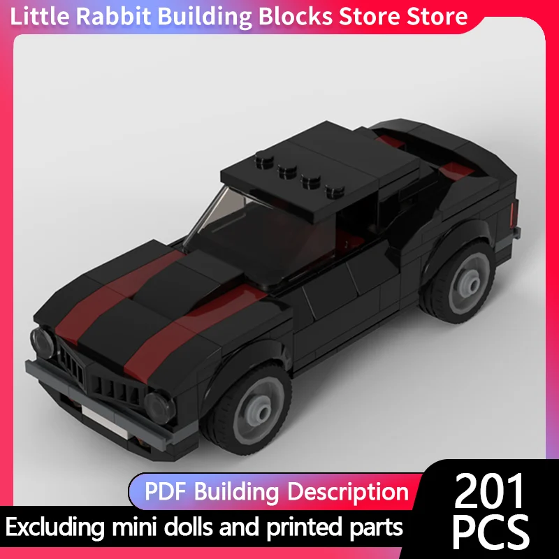 Speed Racing Car Model MOC Building Bricks Camaro 69 American Muscle Car Modular Technology Children Holiday Gifts Assemble Toys