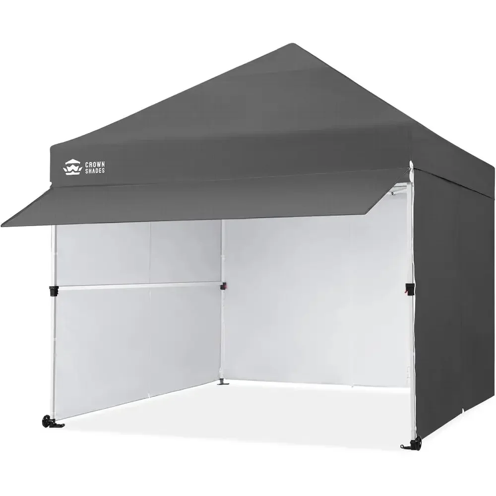 10x10 Large Event Tent with Quick-Clip, 4 Detachable Walls, Extended Canopy, Wheels, Sandbags, Adjustable Heights, Blue