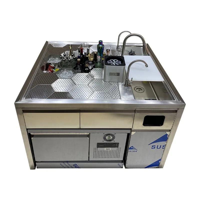 Hot Sale Stainless Steel 304 Bar Counter Workstation Smart Cocktail Bar Station