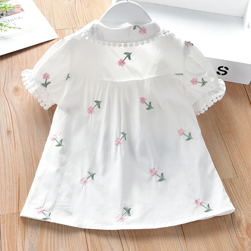 New Shirts for Girls Summer Kids Blouses Girls Clothing Casual Short Sleeved Shirt Fashion Baby Top Cardigan Blouses Children\'s